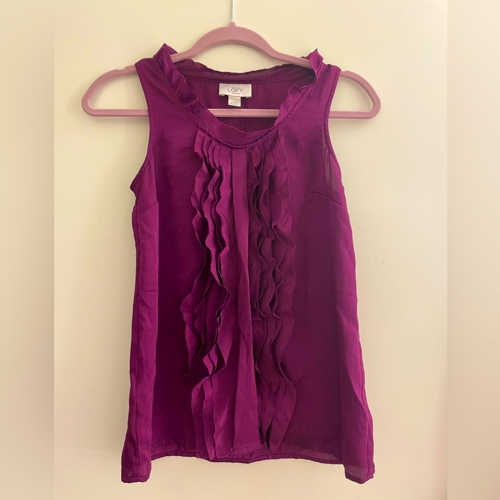 Ann Taylor ruffle blouse XXS petite!